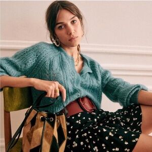 Sezane soft blue cardigan